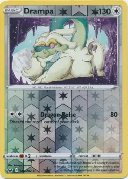 x1 Drampa - 149/202 - Rare - Reverse Holo Pokemon SS01 Sword & Shield Base M/NM - Image 1