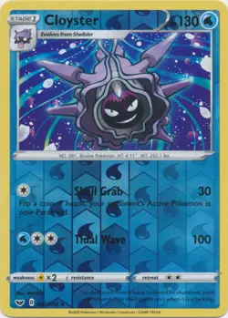 x1 Cloyster - 041/202 - Rare - Reverse Holo Pokemon SS01 Sword & Shield Base M/N - Image 1