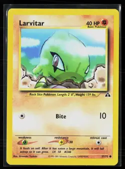 Larvitar 57/75 Common Neo Discovery WOTC Vintage Pokemon LP - Image 1