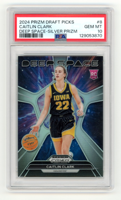 Caitlin Clark 2024 Prizm Draft Picks Deep Space Silver Prizm Rookie RC PSA 10 - Image 1