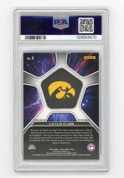 Caitlin Clark 2024 Prizm Draft Picks Deep Space Silver Prizm Rookie RC PSA 10 - Image 2