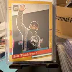 2024 Panini Donruss NASCAR Retro 1991 Kyle Weatherman #164 Optic Gold Prizm /10 - Image 1