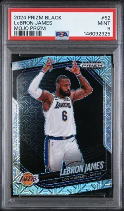 2024 Prizim Black LeBron James Mojo Prizm 2/25 Los Angeles Lakers PSA 9 - Image 1