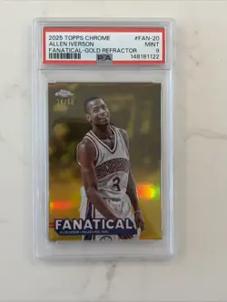 2025-26 Topps Chrome - Fanatical Gold /50 Allen Iverson #FAN-20 PSA 9 - Image 1