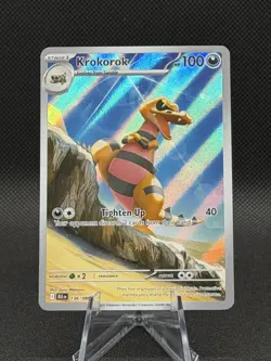 Pokemon Krokorok 136/086 Illustration Rare Black Bolt TCG - IR Full Art Holo NM - Image 1
