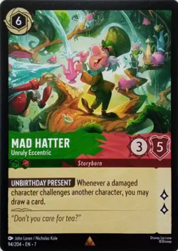 94/204 MAD HATTER UNRULY ECCENTRIC EN7 RARE DISNEY LORCANA CARD - Image 1