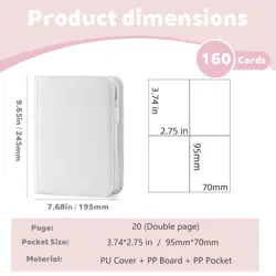 Mauchuu White Trading Card Binder 4 Pocket, Cute 4 Pocket (160 Cards), 739351681087 - Image 2