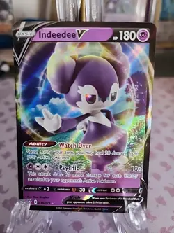 Indeedee V 039/072 Shining Fates NM Full Art Ultra Rare Pokemon Card - Image 1