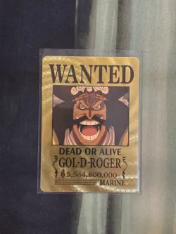 Gol D Roger One Piece Wanted Poster Gold Card - Image 1