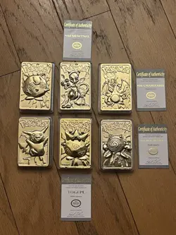 1999 Pokemon 23k Gold Plated Cards Burger King BK Complete Set Of 6 W/ 4 COAs - Image 1