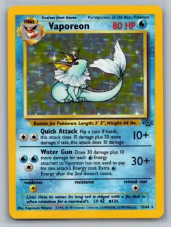 Vaporeon (12) Jungle #12/64 Holo Rare Pokemon Card - Image 1