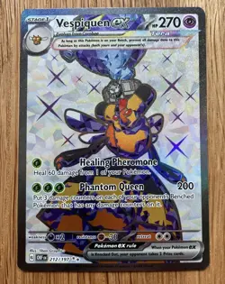 Pokemon Card Vespiquen ex 212/197 Ultra Rare Obsidian Flames Pk Fresh Near Mint - Image 1