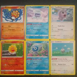 6 Castform ☁🌦 Pokemon Cards Mixed Lot Different Forms Cute To Collect. - Image 1