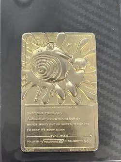 1999 Pokemon Burger King Poliwhirl 24K Gold Plated Limited Edition Card - Image 2