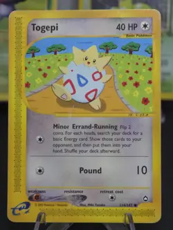 Pokemon Togepi #114/147 Aquapolis Base Set 2002 Vintage Card - Image 1