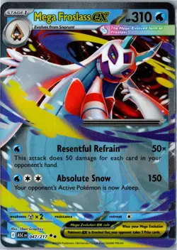 Pokemon Card - Mega Froslass ex Ascended Heroes 047/217 Double Rare Holo NM - Image 1