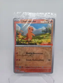 Pokemon Charmander 004/165 GameStop Exclusive Promo Stamp SEALED Reverse Holo - Image 1