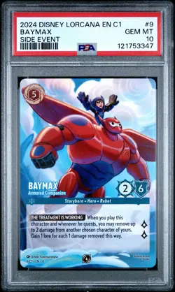 DISNEY LORCANA EN C1-LORCANA CHALLENGE PROMO BAYMAX - ARMORED COMPANION PSA 10 - Image 1