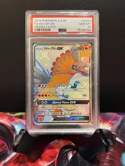 2019 POKEMON SUN & MOON HIDDEN FATES #SV50 FULL ART/HO-OH GX PSA 10 - Image 1