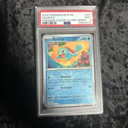 2023 POKEMON MEW EN-151 POKEMON CENTER 151 PRE-ORDER PROMO #007 SQUIRTLE PSA 9 - Image 1