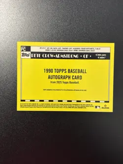 PETE CROW-ARMSTRONG 2025 Topps Chrome 1990 Red Refractor Auto 2/5 Cubs - Image 2