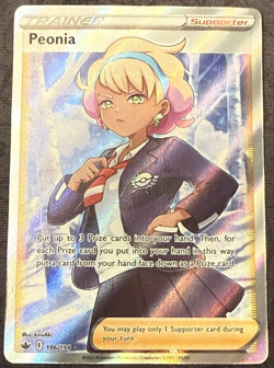 Pokemon Peonia 196/198 Full Art Ultra Rare Chilling Reign - Image 1