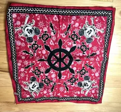 Disney Cruise Pirate Night Red Mickey And Minnie Mouse Bandana Lot Of 3 - Image 4