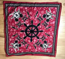 Disney Cruise Pirate Night Red Mickey And Minnie Mouse Bandana Lot Of 3 - Image 5