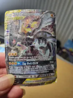 ​Pikachu & Zekrom GX SM168 Tag Team Full Art Promo Pokemon Card DAMAGED - Image 5