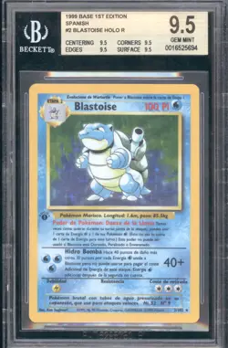 Blastoise 1999 Pokemon Spanish Base Set 1st Edition Holo BGS 9.5 ASR - Image 1