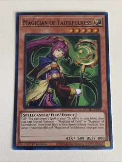 Yugioh - Magician of Faithfulness x 3 - 1st Edition Super Rare LP - Free Holo B - Image 3