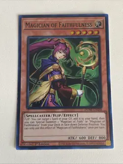 Yugioh - Magician of Faithfulness x 3 - 1st Edition Super Rare LP - Free Holo B - Image 4