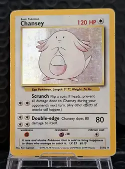 Chansey 3/102 Holo Rare Base Set - Pokemon Card TCG WOTC HP - Image 1