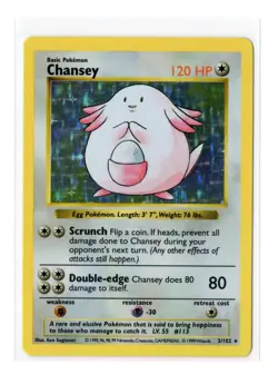 CHANSEY 3/102 BASE SET SHADOWLESS HOLO RARE POKEMON CARD TCG ENGLISH MP - Image 1