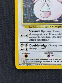 Pokemon TCG Chansey 3/102 Base Set Holo Rare Card - Image 4