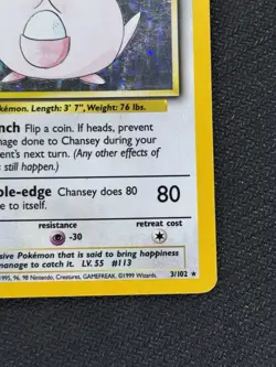 Pokemon TCG Chansey 3/102 Base Set Holo Rare Card - Image 5