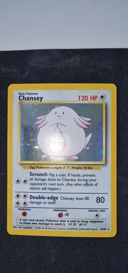 Pokemon TCG Chansey Holo Unlimited Rare Card Base Set 3/102 - Image 2
