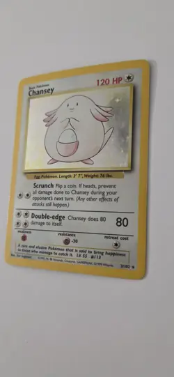 Pokemon TCG Chansey Holo Unlimited Rare Card Base Set 3/102 - Image 2