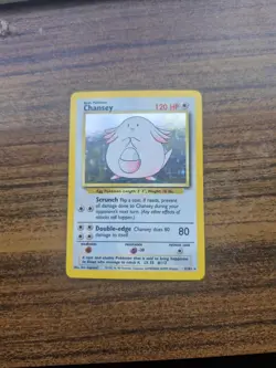 Pokemon Chansey Holo Unlimited Rare TCG Card Base Set 3/102 - Image 1