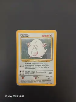 Pokemon TCG Chansey Holo Rare Card Base Set 3/102 HP binder copy - Image 1