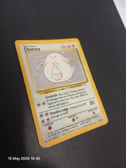 Pokemon TCG Chansey Holo Rare Card Base Set 3/102 HP binder copy - Image 2