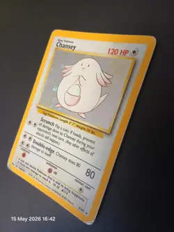 Pokemon TCG Chansey Holo Rare Card Base Set 3/102 HP binder copy - Image 3