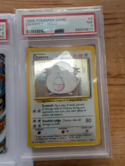Pokemon TCG Chansey Base Set Holo Card PSA 7 3/102 - Image 1