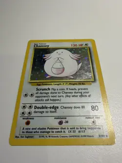 Pokemon Chansey Holo Rare TCG Card Base Set Unlimited 3/102 - Image 1