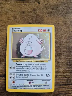 MP Pokemon TCG Chansey Holo Rare Card Base Set 3/102 - Image 1