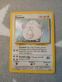 Pokemon Chansey Holo Unlimited Rare TCG Card Base Set 3/102 Excellent - Image 1