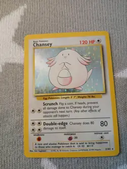 Pokemon Chansey Holo Unlimited Rare TCG Card Base Set 3/102 Excellent - Image 3
