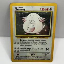Pokemon TCG Chansey Base Set Holo Unlimited Rare Card 3/102 Read Description - Image 1