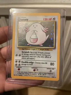 Pokemon TCG Chansey Holo Rare Card Base Set 3/102 1999 - Image 3