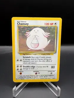 Pokemon TCG Chansey Holo Unlimited Rare Card 3/102 1999 Base Set MP - Image 1